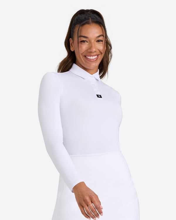 Long Sleeve Polo - Brilliant White